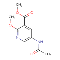 Chemical structure of methyl 5-acetamido-2-methoxypyridine-3-carboxylate - CSSB00010257223
