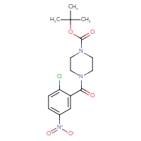 Chemical structure of tert-butyl 4-(2-chloro-5-nitrobenzoyl)piperazine-1-carboxylate - CSSB00000514187