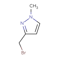 Chemical structure of 3-(bromomethyl)-1-methyl-1H-pyrazole - CSSB00000723729