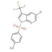 Chemical structure of 5-bromo-1-(4-methylbenzenesulfonyl)-3-(trifluoromethyl)-1H-pyrrolo[2,3-b]pyridine - CSSB00016991594