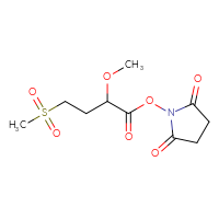 Chemical structure of 2,5-dioxopyrrolidin-1-yl 4-methanesulfonyl-2-methoxybutanoate - CSSB20269569515