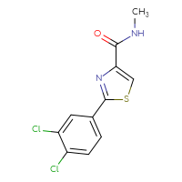 Chemical structure of 2-(3,4-dichlorophenyl)-N-methyl-1,3-thiazole-4-carboxamide - CSSB01999343809