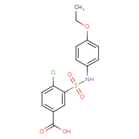 Chemical structure of 4-chloro-3-[(4-ethoxyphenyl)sulfamoyl]benzoic acid - CSSB00000680211