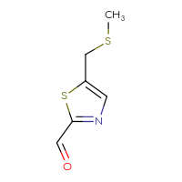 Chemical structure of 5-[(methylsulfanyl)methyl]-1,3-thiazole-2-carbaldehyde - CSSB00015195276