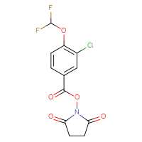 Chemical structure of 2,5-dioxopyrrolidin-1-yl 3-chloro-4-(difluoromethoxy)benzoate - CSSB20269748722