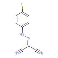 Chemical structure of 1-cyano-N-(4-fluorophenyl)methanecarbohydrazonoyl cyanide - CSSB00000007632
