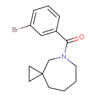 Chemical structure of 5-(3-bromobenzoyl)-5-azaspiro[2.6]nonane - CSSB21432556965