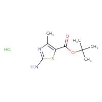 Chemical structure of tert-butyl 2-amino-4-methyl-1,3-thiazole-5-carboxylate hydrochloride - CSSB20504682974