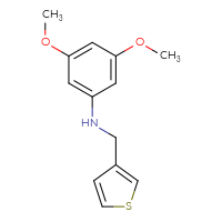 Chemical structure of 3,5-dimethoxy-N-[(thiophen-3-yl)methyl]aniline - CSSB00000411865