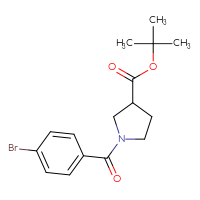 Chemical structure of tert-butyl 1-(4-bromobenzoyl)pyrrolidine-3-carboxylate - CSSB02075027491