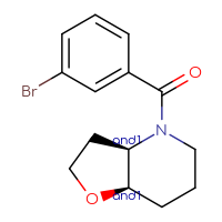 Chemical structure of rac-(3aR,7aR)-4-(3-bromobenzoyl)-octahydrofuro[3,2-b]pyridine - CSSB21444810860