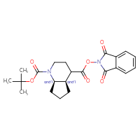 Chemical structure of rac-1-tert-butyl 4-(1,3-dioxo-2,3-dihydro-1H-isoindol-2-yl) (4aR,7aR)-octahydro-1H-cyclopenta[b]pyridine-1,4-dicarboxylate - CSSB20620685229