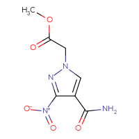 Chemical structure of methyl 2-(4-carbamoyl-3-nitro-1H-pyrazol-1-yl)acetate - CSSB00011161667