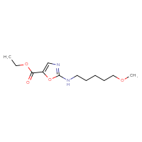 Chemical structure of ethyl 2-[(5-methoxypentyl)amino]-1,3-oxazole-5-carboxylate - CSSB01476825634