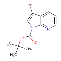 Chemical structure of tert-butyl 3-bromo-1H-pyrrolo[2,3-b]pyridine-1-carboxylate - CSSB00009888993
