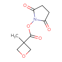 Chemical structure of 2,5-dioxopyrrolidin-1-yl 3-methyloxetane-3-carboxylate - CSSB03555017257