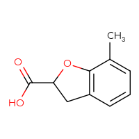 Chemical structure of 7-methyl-2,3-dihydro-1-benzofuran-2-carboxylic acid - CSSB00000730160