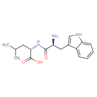 Chemical structure of (2S)-2-[(2S)-2-amino-3-(1H-indol-3-yl)propanamido]-4-methylpentanoic acid - CSSB00000093996