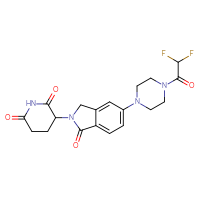 Chemical structure of 3-{5-[4-(2,2-difluoroacetyl)piperazin-1-yl]-1-oxo-2,3-dihydro-1H-isoindol-2-yl}piperidine-2,6-dione - CSSB21531607104