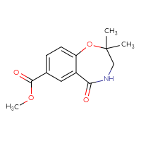 Chemical structure of methyl 2,2-dimethyl-5-oxo-2,3,4,5-tetrahydro-1,4-benzoxazepine-7-carboxylate - CSSB03568209895