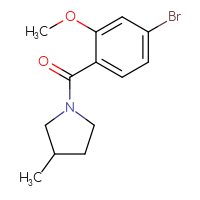 Chemical structure of 1-(4-bromo-2-methoxybenzoyl)-3-methylpyrrolidine - CSSB00005663585