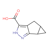 Chemical structure of 8,9-diazatricyclo[4.3.0.0²,⁴]nona-1(9),6-diene-7-carboxylic acid - CSSB00009924904
