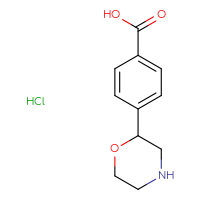 Chemical structure of 4-(morpholin-2-yl)benzoic acid hydrochloride - CSSB00160849974