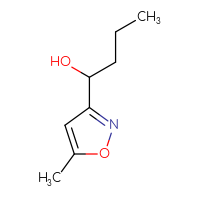 Chemical structure of 1-(5-methyl-1,2-oxazol-3-yl)butan-1-ol - CSSB02125830601