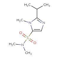 Chemical structure of N,N,1-trimethyl-2-(propan-2-yl)-1H-imidazole-5-sulfonamide - CSSB15025064476