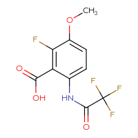 Chemical structure of 2-fluoro-3-methoxy-6-(2,2,2-trifluoroacetamido)benzoic acid - CSSB06258171023