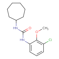 Chemical structure of 3-(3-chloro-2-methoxyphenyl)-1-cycloheptylurea - CSSB02037548529