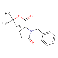 Chemical structure of tert-butyl (2R)-1-benzyl-5-oxopyrrolidine-2-carboxylate - CSSB00020649101