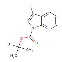Chemical structure of tert-butyl 3-iodo-1H-pyrrolo[2,3-b]pyridine-1-carboxylate - CSSB00000050189