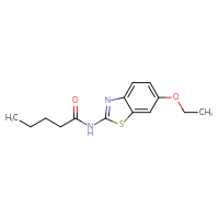 Chemical structure of N-(6-ethoxy-1,3-benzothiazol-2-yl)pentanamide - CSSB00027964920
