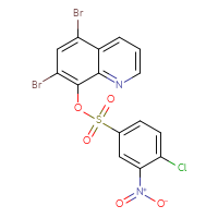 Chemical structure of 5,7-dibromoquinolin-8-yl 4-chloro-3-nitrobenzene-1-sulfonate - CSSB00028041965