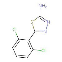 Chemical structure of 5-(2,6-dichlorophenyl)-1,3,4-thiadiazol-2-amine - CSSB00011230188