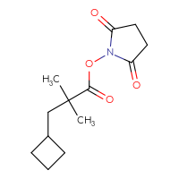 Chemical structure of 2,5-dioxopyrrolidin-1-yl 3-cyclobutyl-2,2-dimethylpropanoate - CSSB14798744514