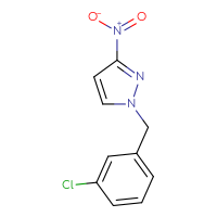 Chemical structure of 1-[(3-chlorophenyl)methyl]-3-nitro-1H-pyrazole - CSSB00010003341
