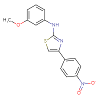 Chemical structure of N-(3-methoxyphenyl)-4-(4-nitrophenyl)-1,3-thiazol-2-amine - CSSB00000682658