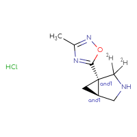 Chemical structure of rac-(1R,5R)-1-(3-methyl-1,2,4-oxadiazol-5-yl)(2,2-²H₂)-3-azabicyclo[3.1.0]hexane hydrochloride - CSSB20621205390
