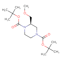 Chemical structure of 1,4-di-tert-butyl (2R)-2-(methoxymethyl)piperazine-1,4-dicarboxylate - CSSB21176551811