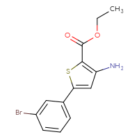 Chemical structure of ethyl 3-amino-5-(3-bromophenyl)thiophene-2-carboxylate - CSSB00000536969