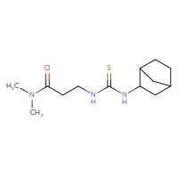 Chemical structure of 3-[({bicyclo[2.2.1]heptan-2-yl}carbamothioyl)amino]-N,N-dimethylpropanamide - CSSB01039241571