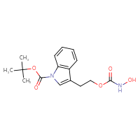 Chemical structure of tert-butyl 3-{2-[(hydroxycarbamoyl)oxy]ethyl}-1H-indole-1-carboxylate - CSSB21474899419