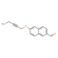 Chemical structure of 6-(pent-2-yn-1-yloxy)naphthalene-2-carbaldehyde - CSSB20460788243