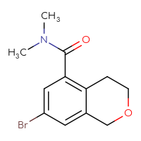 Chemical structure of 7-bromo-N,N-dimethyl-3,4-dihydro-1H-2-benzopyran-5-carboxamide - CSSB21043414935