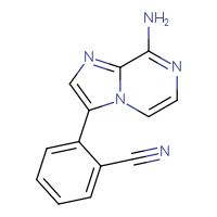 Chemical structure of 2-{8-aminoimidazo[1,2-a]pyrazin-3-yl}benzonitrile - CSSB06580731153