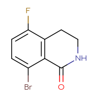 Chemical structure of 8-bromo-5-fluoro-1,2,3,4-tetrahydroisoquinolin-1-one - CSSB00012047320