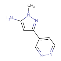 Chemical structure of 1-methyl-3-(pyridazin-4-yl)-1H-pyrazol-5-amine - CSSB00000726664