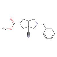 Chemical structure of methyl 2-benzyl-3a-cyano-octahydrocyclopenta[c]pyrrole-5-carboxylate - CSSB02129273080